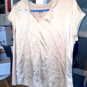 Woman’s go by go silk cream Mixed-Texture Tee